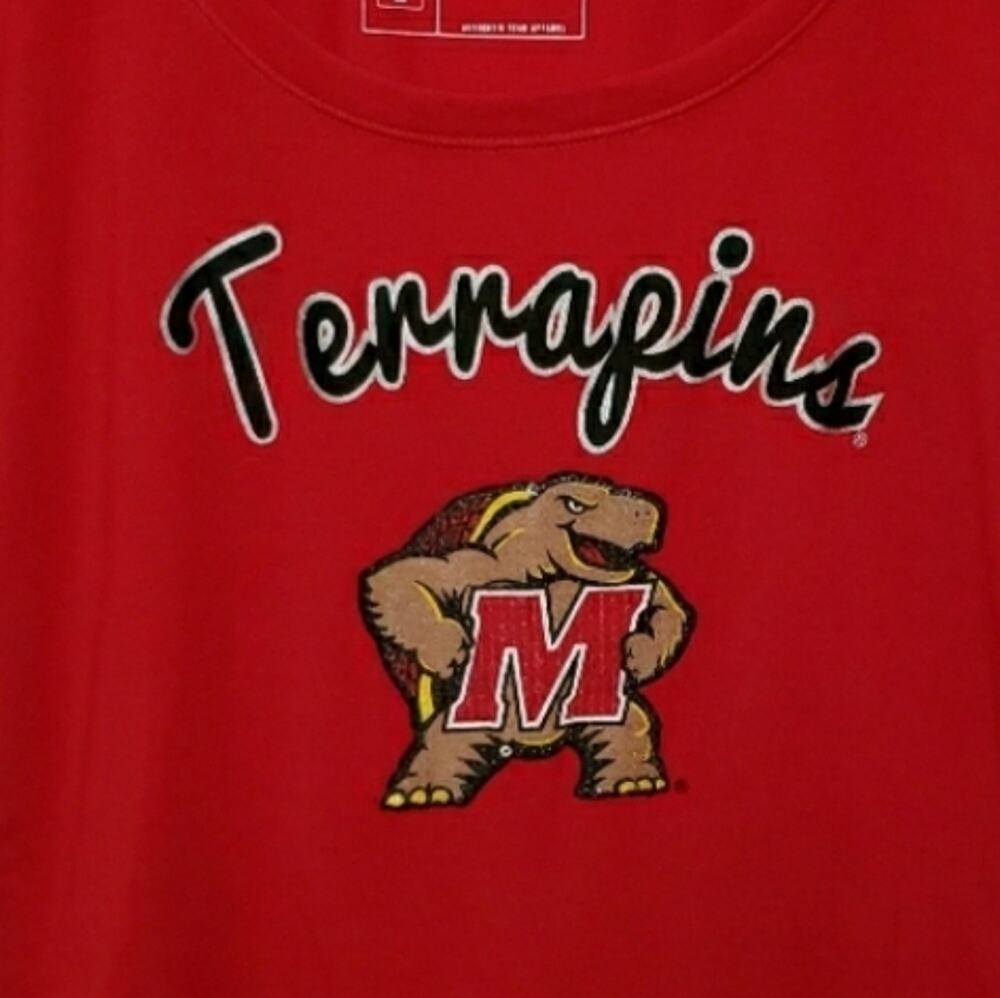 UNIVERSITY OF MARYLAND TERPS t-shirt sz L EUC